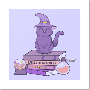 Halloween purple kitty Posters and Art